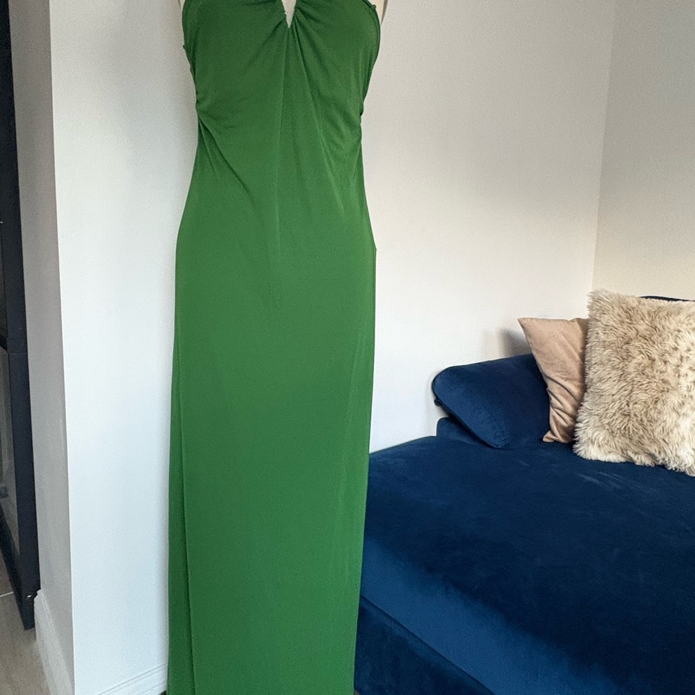 Zara Green Halter Gown for Cocktail